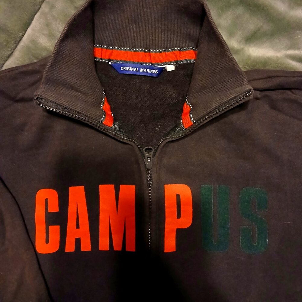 Original Marines Navy Zip-up Varsity Cotton Track Jacket Campus Boys XXL Men S